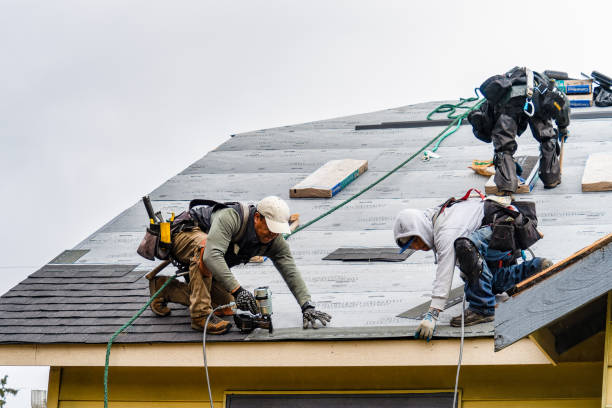 Professional Gutter Installation technician working in Kasson, MN
